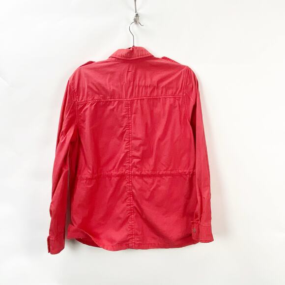 2/$30 Gap 8 Womens Coral Cinched Waist Outdoor Spring Utility Cargo Jacket - Picture 7 of 9